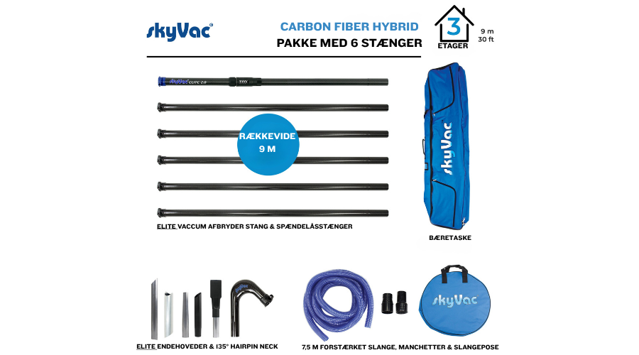 SkyVac Premium 50 mm Spændelåsstænger-pakke 9 m