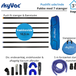 SkyVac Standard 44 mm Push Fit Stangpakke 10,5 m