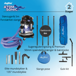 Komplet tagrendesæt med SkyVac Atom Sonic støvsuger