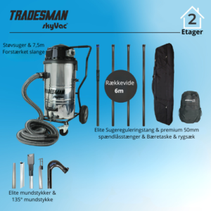 Komplet tagrendesæt med SkyVac Tradesman støvsuger