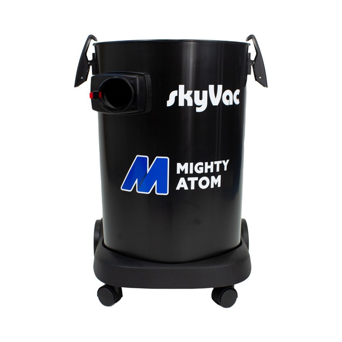 Sort cyklonbeholder til skyVac Mighty Atom med bærehåndtag og hjul